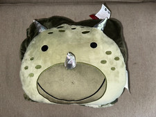 NWT Childrens Green Dinosaur Throw 50x60in and Neck Pillow  12x15inch Set
