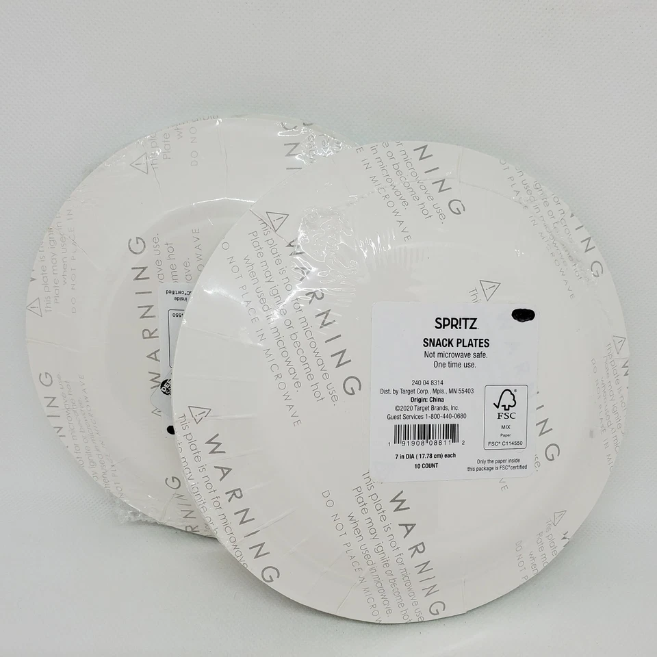 Lote de 2: Spritz "Feliz Pascua" Platos de Papel 7" Blanco Tamaño Snack Huevos NUEVO Sellado Foto 3 de 3