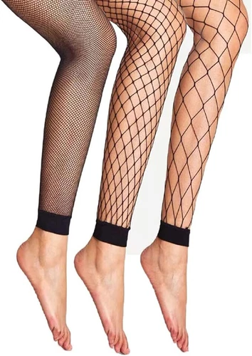 High Waist Footless Fishnet Pantyhose Sheer Spandex Hollow Stockings Tights - Picture 7 of 15