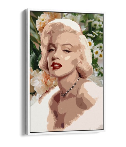 MARILYN MONROE ARTE POP MARGARITA FLORAL - EFECTO FLOTANTE LONA ARTE PARED IMPRESIÓN FOTO - Imagen 4 de 12