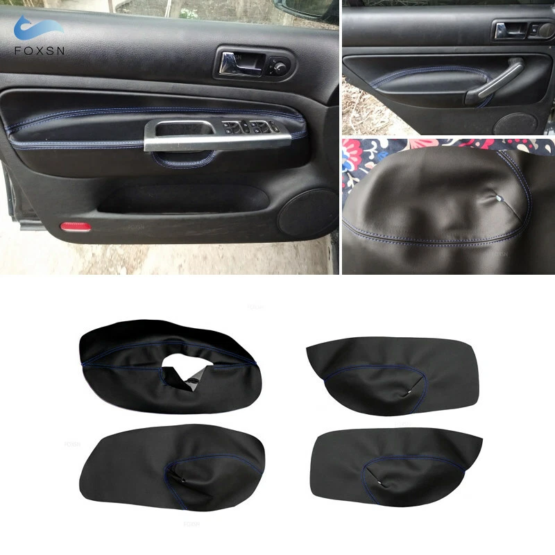 RHD 4PCS Door Armrest Panel Leather Cover For VW Bora Jetta Golf MK4 1898 2005