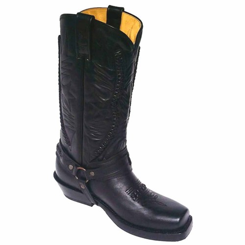 Mezcalero Rancho Bikerboots 9064 black handgenäht Stiefel besohlt Absatz schräg - Bild 2 von 7