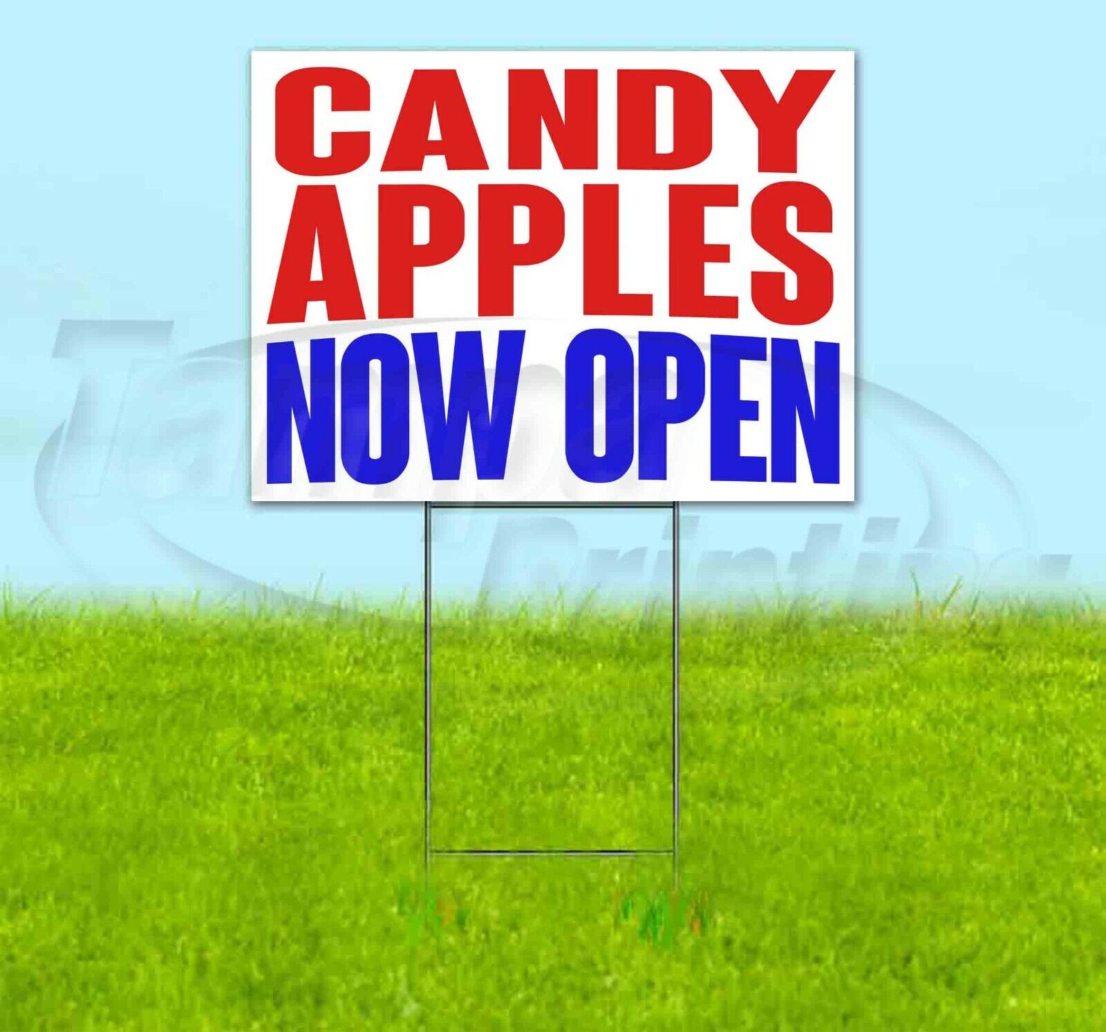 CANDY APPLES NOW OPEN Yard Sign Corrugated Plastic Bandit Lawn D