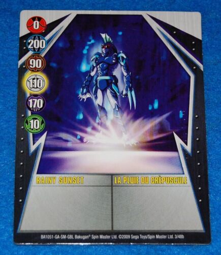 Bakugan Battle Brawlers Rainy Sunset Metal Collector Trading Card - Picture 1 of 1