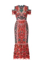 anthropologie bhldn marchesa notte guipure lace gown dress 8 nwt $895 cold shoul