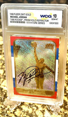 MICHAEL JORDAN FLEER 1998 SIGNATURE PRISM HOLO REFRACTOR ROOKIE