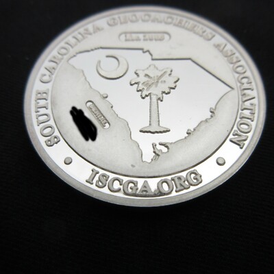 South Carolina Geocoin 2006 One Troy Oz .999 Silver Geocaching Coin NONTRACKABLE