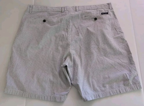Chaps Blue Striped Chino Shorts Men's Size 42 Flat Front ,White Sports - Picture 8 of 8