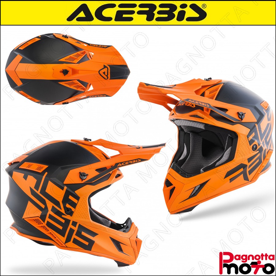 RIVENDITORE ACERBIS BOLLATE MILANO , CASCO HELMET MOTO CROSS ENDURO ACERBIS X  PRO VTR BLACK / ORANGE NERO / ARANCIONE BOLLATE MILANO - Pagnotta moto srl