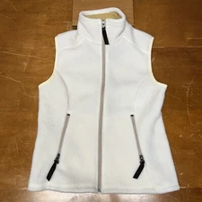 Patagonia Synchilla Vest Women Small White Full Zip Cream Sleeveless