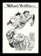 Baseball postcard Artist Signed Willard Mullin George Weiss New York Yankees