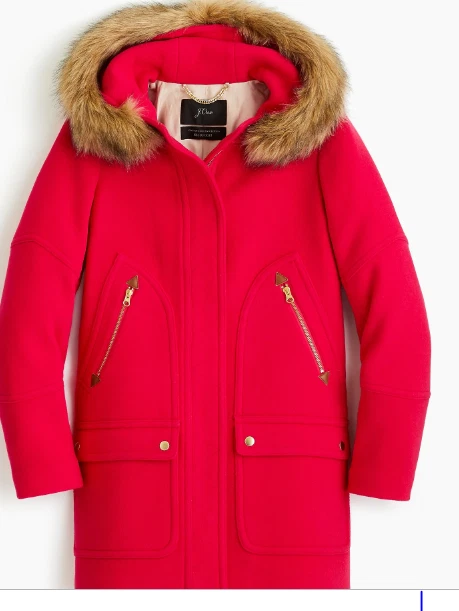 J crew chateau parka bright best sale magenta