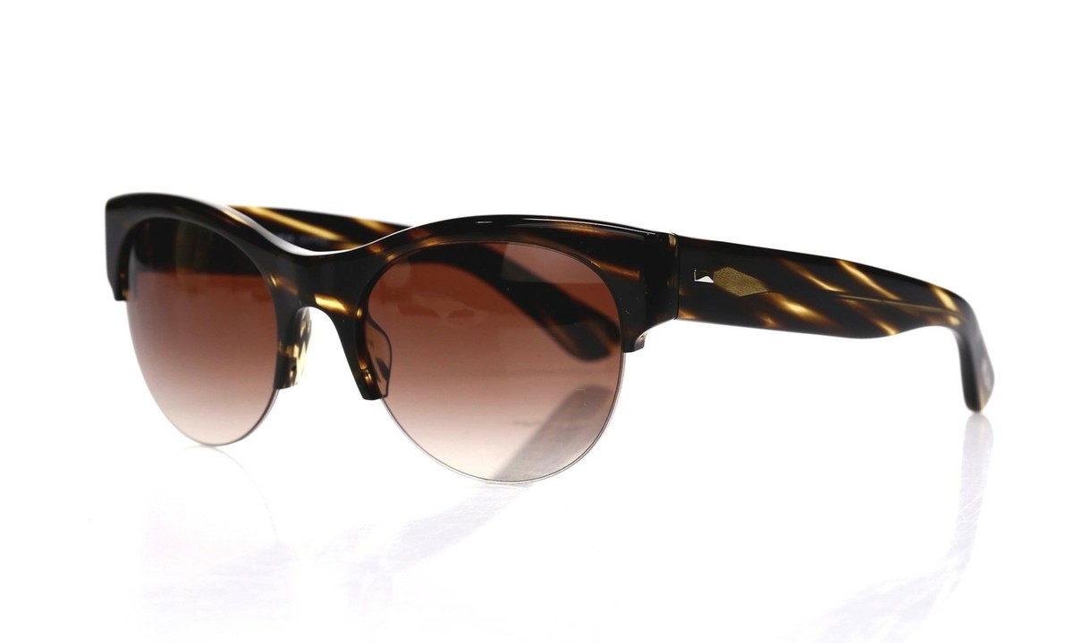 Oliver Peoples IRVEN Transparent Brown Round Sunglasses with Dark Lenses Cognac shadows. ROSSON SUN in Black/362 Gradient with Cognac  main image 2