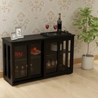Black Kitchen Cabinets Storage Stand Cupboard with Two Sliding Doors Two Shelves