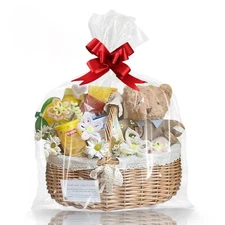 10 PCS 30x40 inch Extra Large Clear Cellophane Wrap for Gift Baskets Plastic