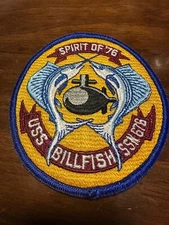 Vintage US Navy USS Billfish Submarine Patch