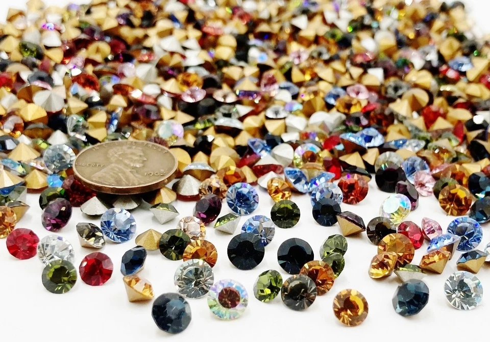 50 Vintage Swarovski Crystal 5mm. To 6mm. Rhinestones - Jewelry Repair J55 - Image 3 of 4