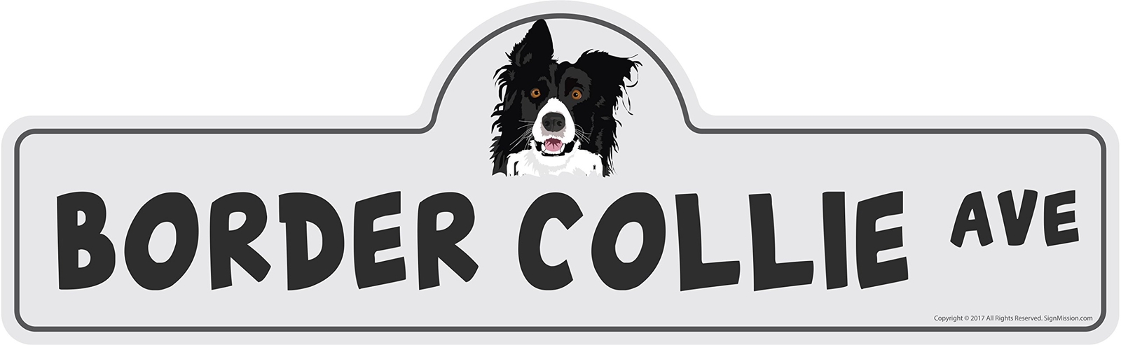 Border Collie Street Sign | Indoor/Outdoor | Dog Lover Funny Home Décor