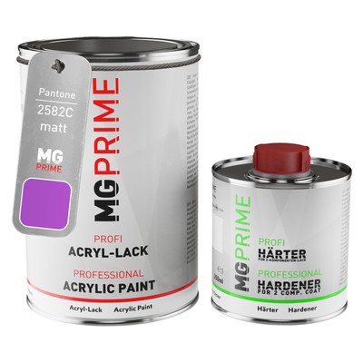 Pantone 2582C Purple matt Acryl Lack 1,5 Liter 1500 ml Dose inkl. Härter