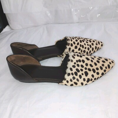 Jenni Kayne Calf Hair Leather D Orsay Luxury Women's Shoes Flats 38