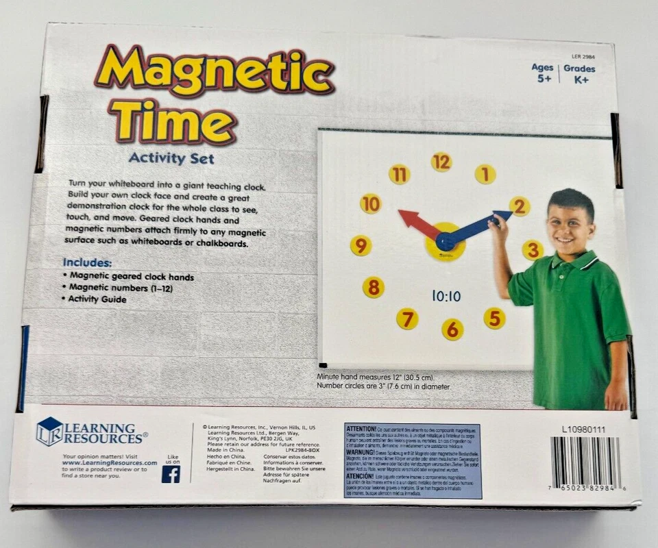 Magnetic Telling Time Activity Set Clock School BRAND NEW UNOPENED - Image 2 of 2