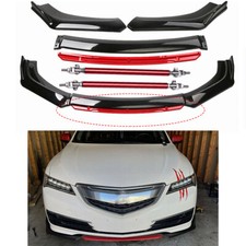 For 2013-on Acura Ilx Front Bumper Lip Splitter Spoiler Strut Rod Blackred For 2013-on Acura Ilx Front Bumper Lip Splitter Spoiler Strut Rod Blackred