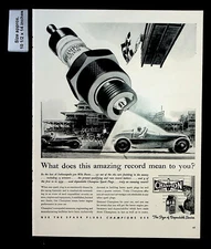 1939 Champion Spark Plugs Car Parts Service Race Driver Vintage Print Ad 32634