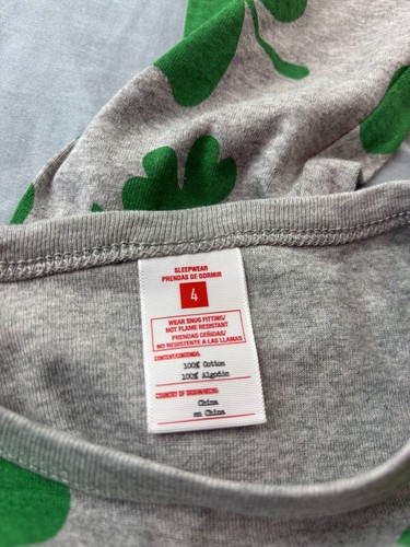 Pyjama Set Unisex Kinder 4 grau St Patricks Day passend Baumwolle Strick bequem - Bild 4 von 8