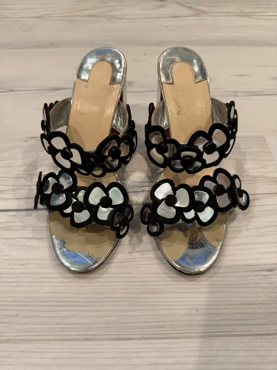Christian Louboutin Women's Leather Upper Floral Heels for Women