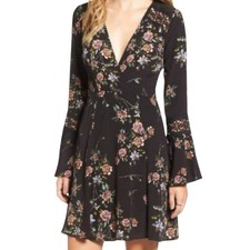 NWT ASTR the Label Black Floral Lace Inset Bohemian Dress Size Medium