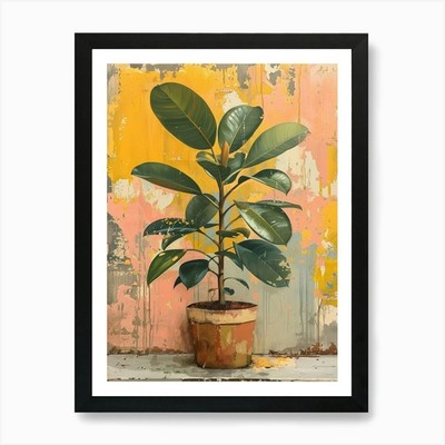 Geige Blatt Feige Kunstdruck gerahmt Wandbild Poster Leinwanddruck Bild