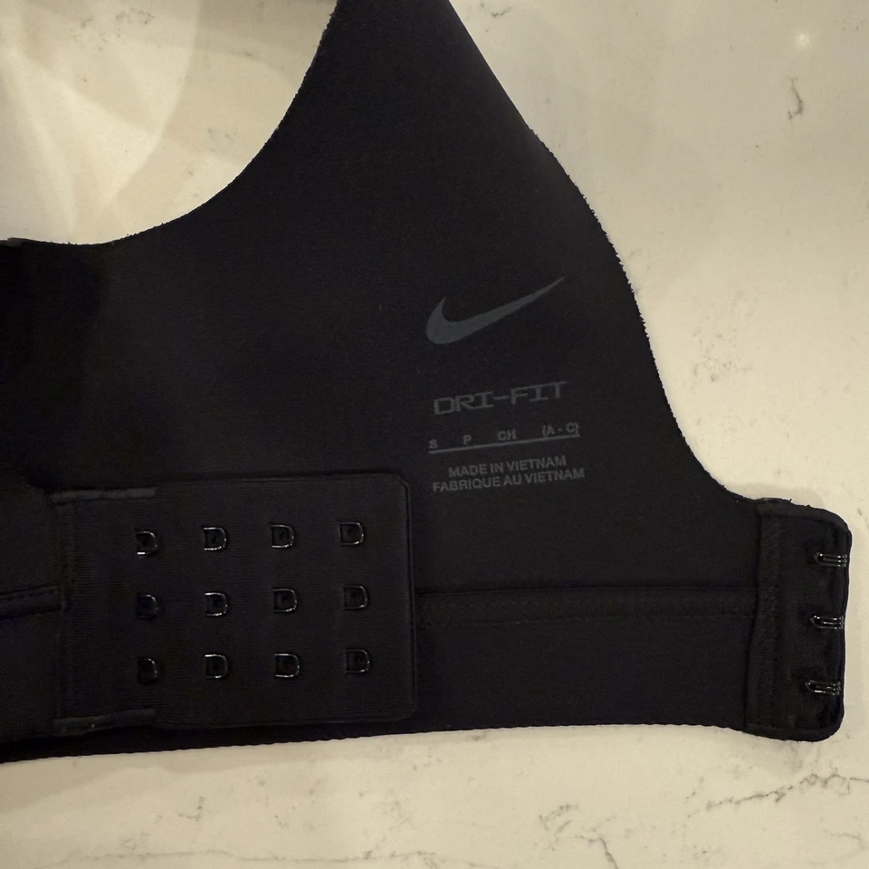 Nike Small Alpha High-Support Sports Bra Black Adjustable Padded Active Gym - Image 4 of 4