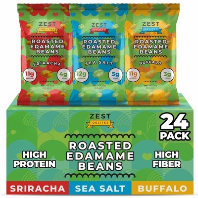 Crunchy Dry Roasted Edamame Beans Snack by , Sea Salt - Sriracha - Buffalo, V...