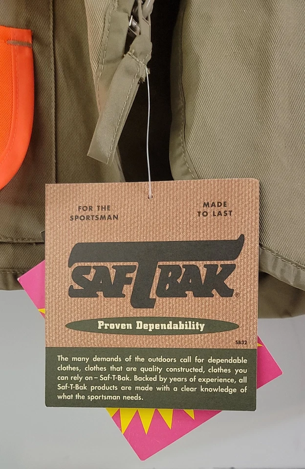 SafTBak Game Hunting Vest Tan Blaze Orange Mens Size Large - Image 4 of 4