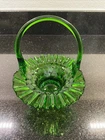 Emerald Green Fenton Art Glass Basket