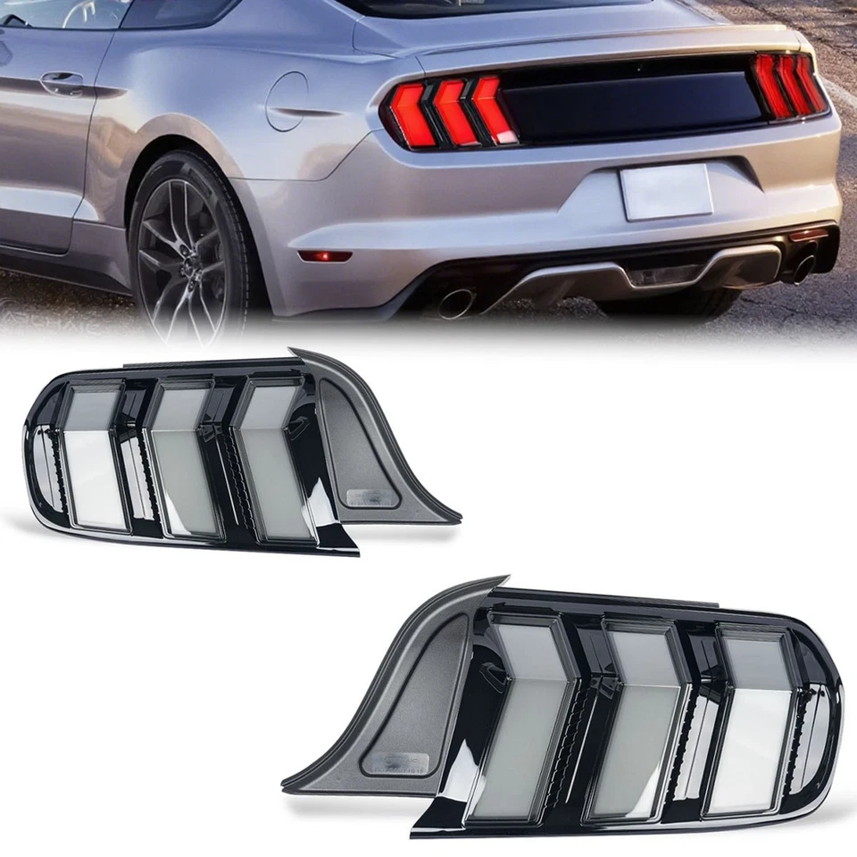 Smoked RGB LED Tail Lights For Ford Mustang 2015-2023 Animation Rear Lamps - Image 2 of 4