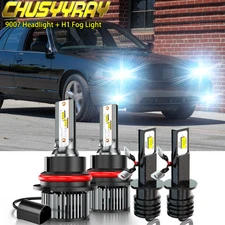 LED for 2003 2004 Mercury Marauder 9007 Headlight Hi/Lo + H1 Fog Light Bulbs Kit