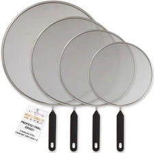 U.S. Kitchen Supply 4-Piece Stainless Steel Splatter Guard Set (13", 11.5", 10",