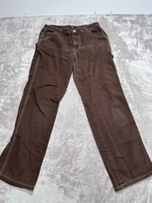 Simple Society Brown Denim Carpenter Pants Women Size5/27 Utility Straight Leg