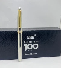 Montblanc Mesterstuck Roller Sliver Body + Golden Clips Ballpoint Pen  Black Ink