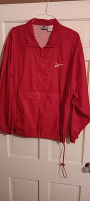 VINTAGE 90's REEBOK PULLOVER WINDBREAKER JACKET MENS LARGE RED