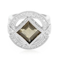 Cavill Damen Ring Sterlingsilber Rauchquarz 3,06Ct CarréSchliff Schmuck-