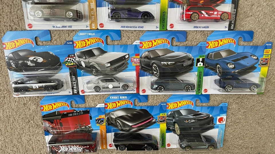 Subaru Audi  koenigsegg Nissan Lamborgini  LOT of 10 cars HOT Wheels  NEW  1:64 - Image 3 of 4