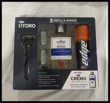 Schick Hydro 5 Piece Travel Set Gift New w Discontined Edge Shaving Gel & Cremo