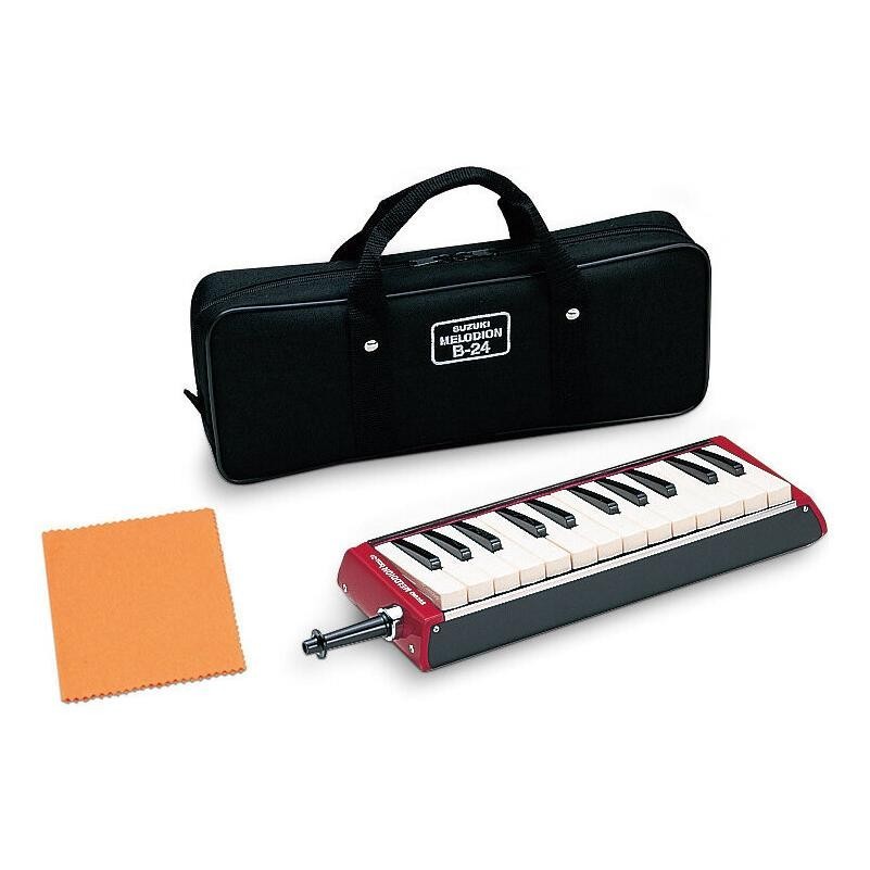 SUZUKI B-24C Bass Melodion Keyboard Harmonica 24 Keys with Case