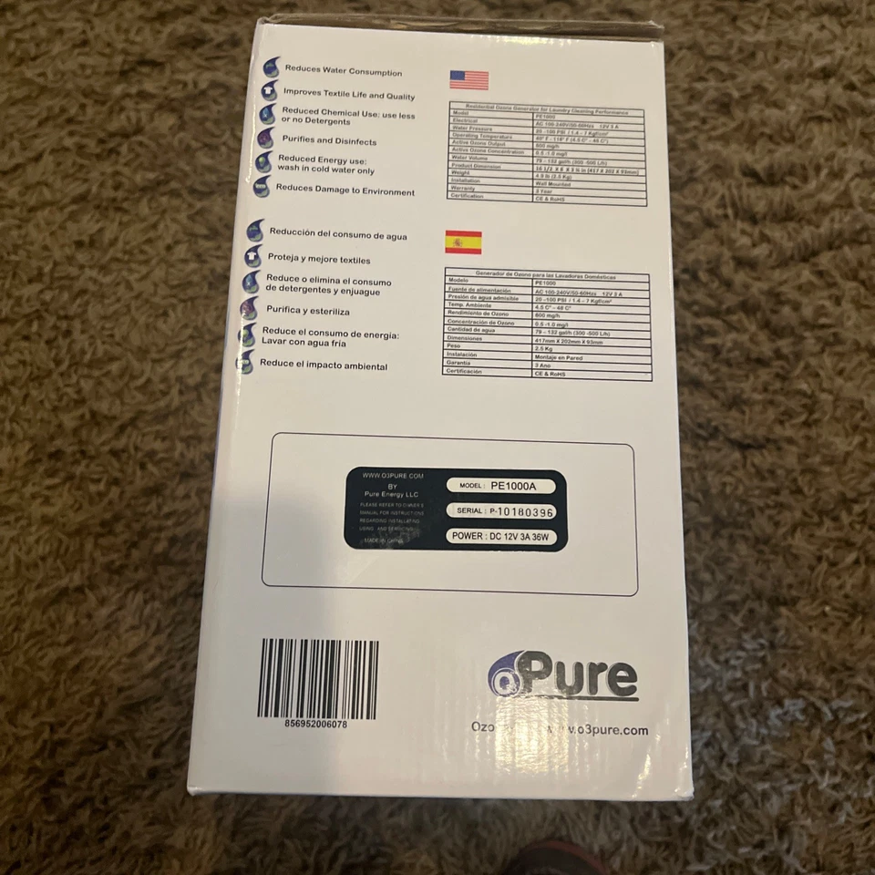 O3 Pure Eco Wash Ozone Laundry System - For All Washers - Image 3 of 3