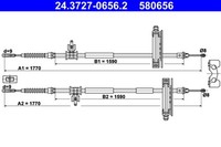 ATE Bremsseil Seilzug Feststellbremse 24.3727-0656.2 FüR Ford DFW Focus DBW DNW