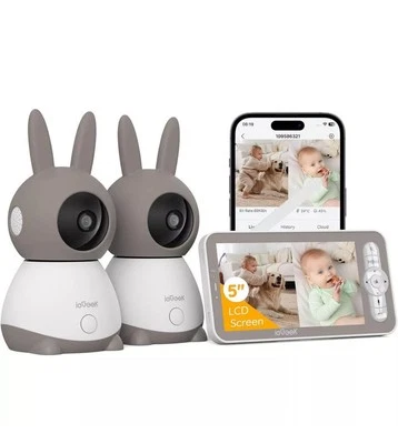 ieGeek Babyphone mit 2 Kameras 2K WLAN Video Babyfon mit Automatische Verfolgung