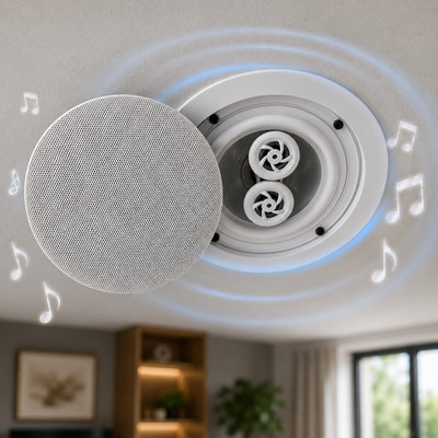 5.25  Ceiling Wall Mount Speakers 2 Way Weatherproof Full Range Woofer Speaker