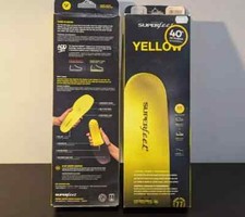 SUPERFEET YELLOW PREMIUM HOCKEY COMFORT INSOLES JUNIOR J SIZE 11-13- NO BOX